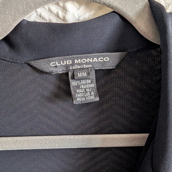 Club Monaco Collection Navy Blue Semi-sheer Maxi dress long sleeve Medium - Picture 4 of 10